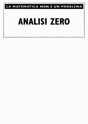 Robert Miller – Analisi Zero. La Matematica Non è un Problema (1999)