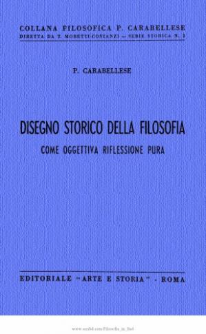 Book cover Disegno storico della filosofia come oggettiva riflessione pura