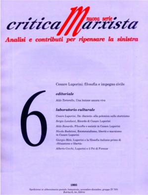 Book cover «Critica Marxista» 6/1993. Cesare Luporini filosofia e impegno civile