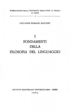 Book cover I fondamenti della filosofia del linguaggio