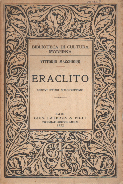 Eraclito - Vittorio Macchioro - Filosofia classica - Filosofia - Libreria - dimanoinmano.it