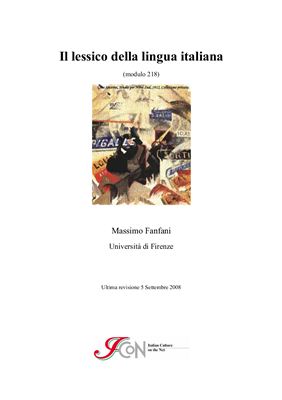 Book cover Il lessico della lingua italiana