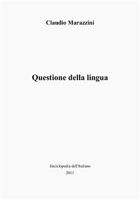 Book cover Questione della lingua