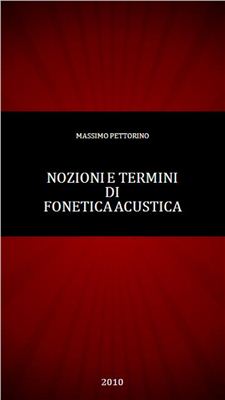 Book cover Nozioni e termini di fonetica acustica