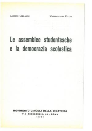 Book cover Le assemblee studentesche e la democrazia scolastica