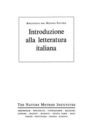Book cover Introduzione alla letteratura Italiana (L’Italiano secondo il Metodo Natura)