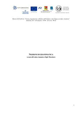Book cover Nozioni di grammatica