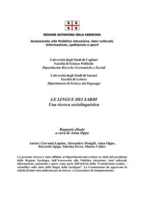 Book cover Le lingue dei sardi. Una ricerca sociolinguistica