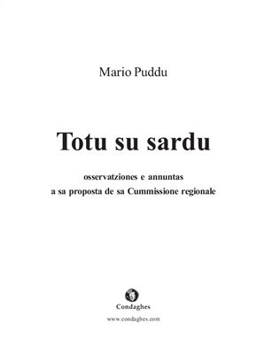 Book cover Totu su sardu