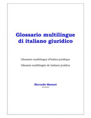 Book cover Glossario multilingue di italiano giuridico
