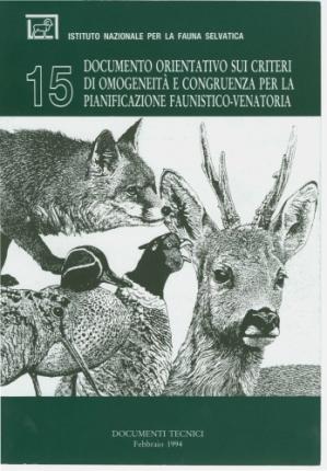 Book cover Documento orientativo sui criteri di omogeneita e congruenza per la pianificazione faunistico-venatoria