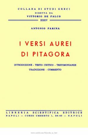 Book cover I versi aurei di Pitagora