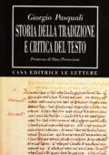 img Giorgio Pasquali - Storia della Tradizione e Critica del Testo (1988)