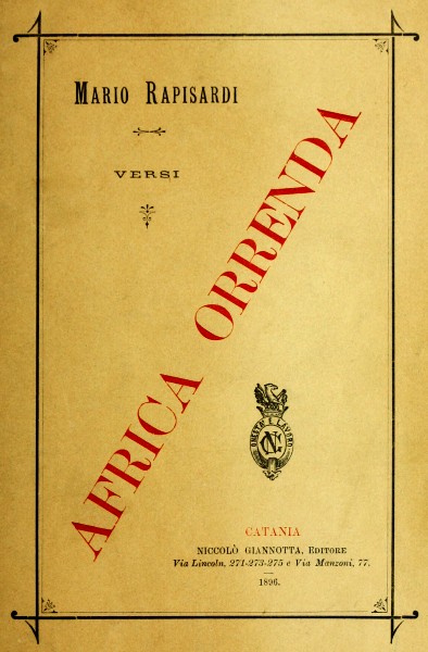 Mario Rapisardi – Africa Orrenda (2008)