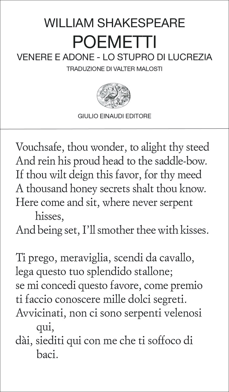 William Shakespeare – Poemetti. Venere e Adone – Lo stupro di Lucrezia (2022)