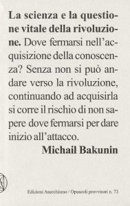 Michail Bakunin – La scienza e la questione vitale della rivoluzione (2015)