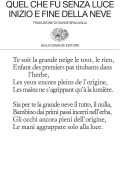 Yves Bonnefoy - Quel che fu senza luce. Inizio e fine della neve (2023)