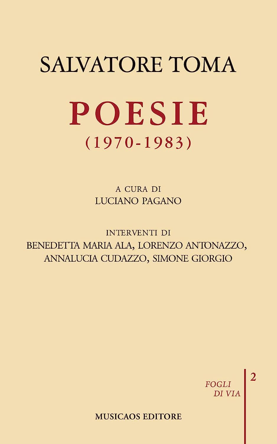 Salvatore Toma – Poesie (1970-1983) (2020) pdf