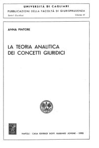 Anna Pintore – La teoria analitica dei concetti giuridici (1990) PDF
