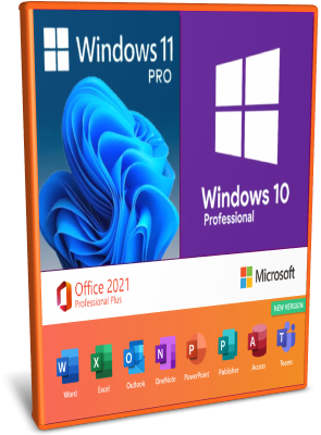 Microsoft Windows 10 / 11 Pro + Office 2021 Professional Plus AIO (2in1) – Maro 2024 – FULL ITA