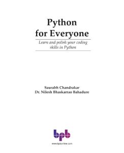 Python for Everyone: Learn and Polish Your Coding Skills in Python (English Editio…
