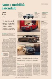 Il Sole 24 Ore Rapporti. Auto e mobilita aziendale – 1 Aprile 2025