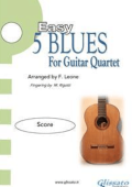 Matteo Rigotti Francesco Leone - 5 Easy Blues for guitar quartet (score): for beginners (2020)