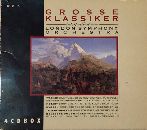 Grosse Klassiker: Dvorak, Mendelssohn, Mozart, Nicolai, Rossini, Suppe, Wagner, Глинка, Чайковский (London Symphony Orchestra; Barry Wordsworth, Nicholas Cleobury, Yuri Ahronovitch, Wyn Morris) [4 CD BOX] (1993) FLAC