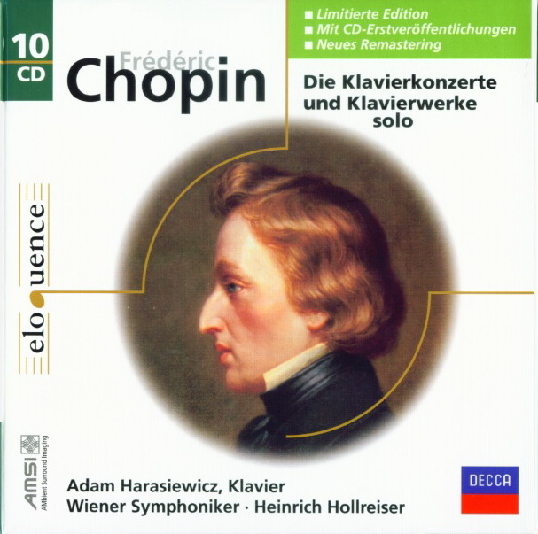 Chopin – The Piano Works – Piano Concertos, Piano Sonatas, Scherzos, Fantasie, Ballades, Etudes, Polonaises, Waltzes, Nocturnes, Preludes, Impromptus, Mazurkas (Adam Harasiewicz, Hollreiser) (1999) MP3 320 kbps