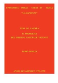 Fabio Bellia - Il problema del diritto naturale vigente (2017)