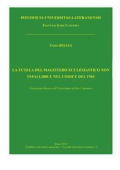 Fabio Bellia - La tutela del magistero ecclesiastico non infallibile nel Codice del 1983 (2017)