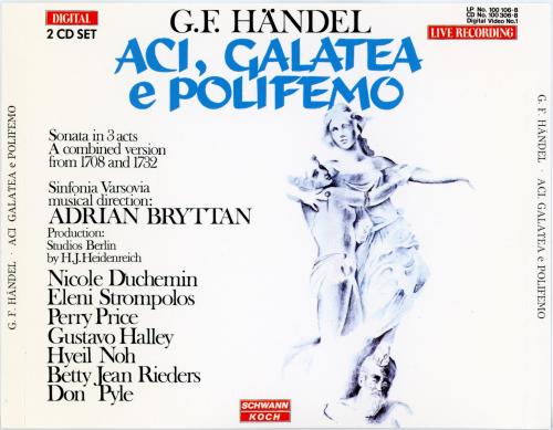 Handel – Aci, Galatea e Polifemo [2 CD’s] (Nicole Duchemin, Sinfonia Varsovia, Adrian Bryttan) (1989) FLAC