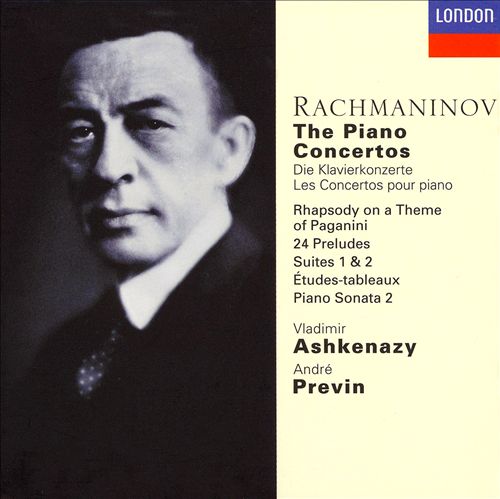 Rakhmaninov – a complete collection of concerts, Rapsodia on the theme of Paganini, 24 Preludes, Suits, Studies -Cartin, Russian Rapsodia, Symphonic Dances, Corelli Variations, Sonata No. 2 (Vladimir Ashkenazi, LSO, Previn) (1997) MP3 320 KBPS