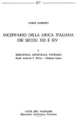 Fabio Carboni - Incipitario della lirica italiana dei secoli XIII-XIV. Vol. 1-2-3 (1977-1982) PDF