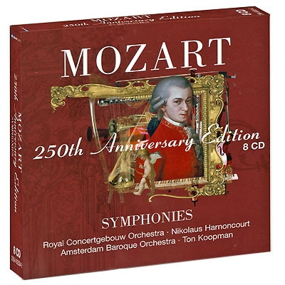Wolfgang Amadeus Mozart – Symphonies (250th Anniversary Edition) (Royal Concertgebouw Orchestra, N. Harnoncourt; Amsterdam Baroque Orchestra, T. Koopman; Scottish Chamber Orchestra, R. Leppard) (8 CD) (2002) MP3 320 kbps