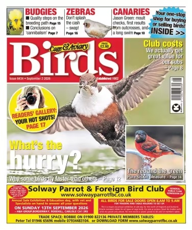Cage & Aviary Birds – September 2, 2026